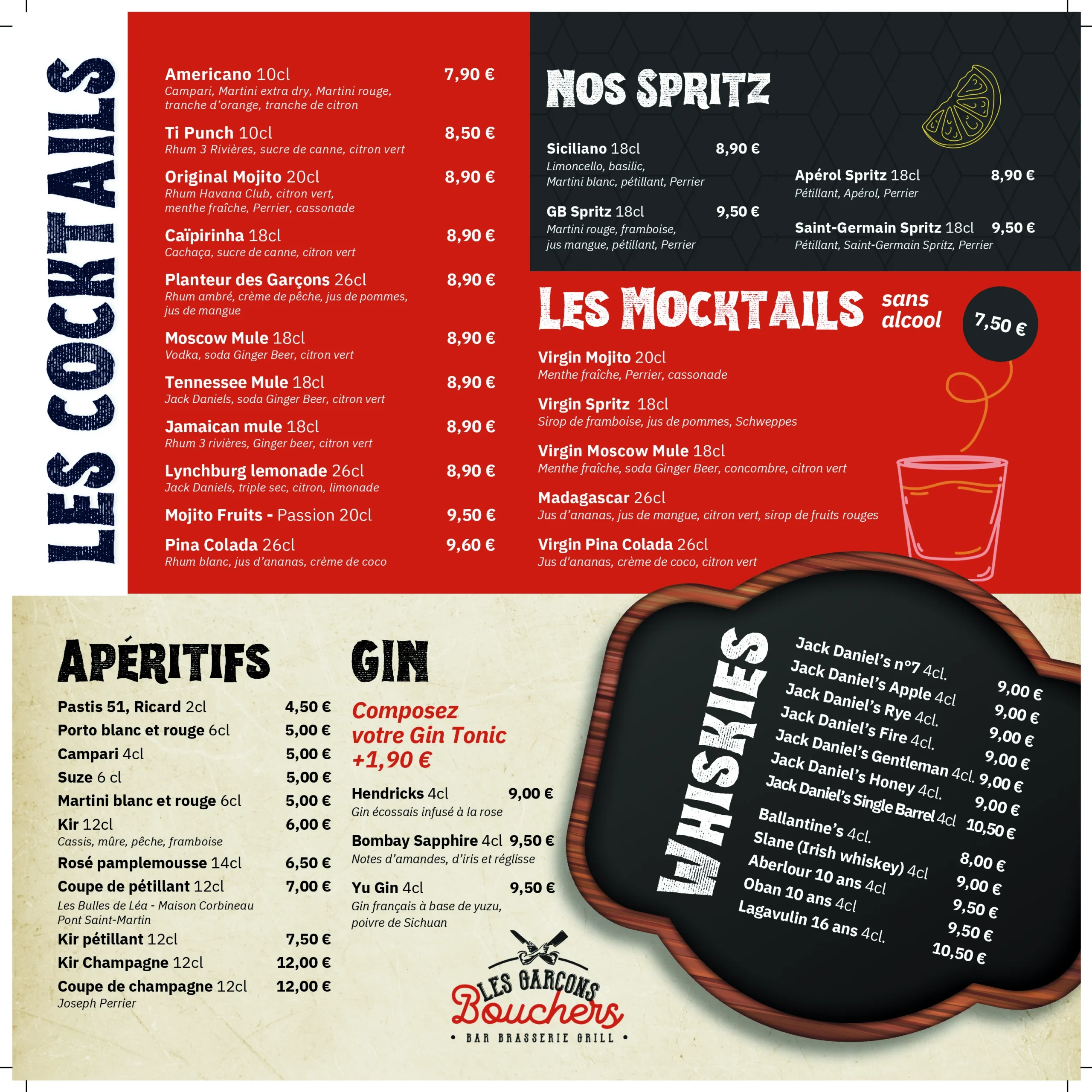 GARCONS BOUCHERS - BAT PAGES MENU-