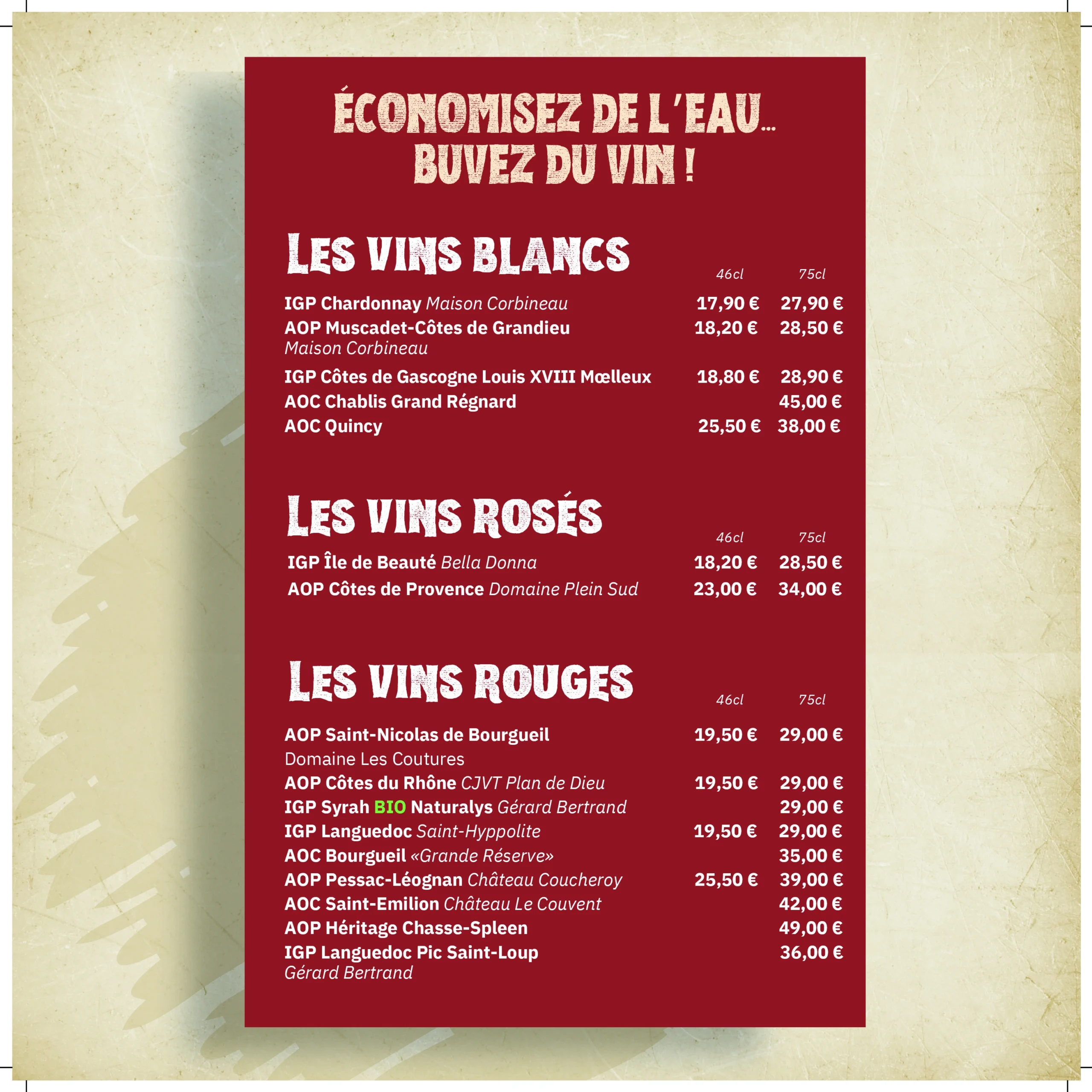 GARCONS BOUCHERS - BAT PAGES MENU-