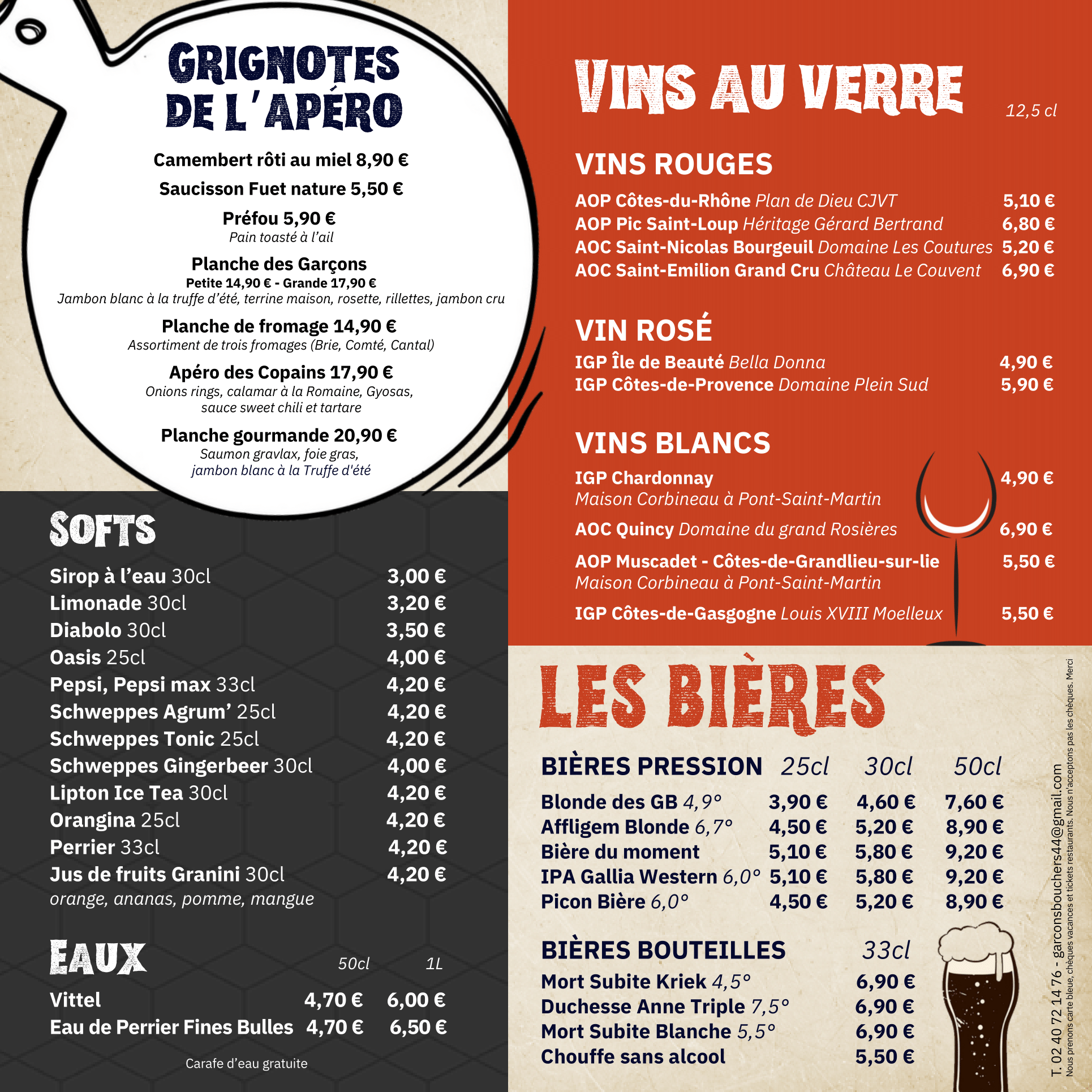 GARCONS BOUCHERS - BAT PAGES MENU-